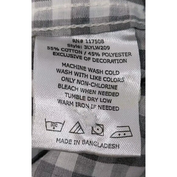 Levi Strauss Mens Large Gray Plaid Pearl Snap Button Shirt Western Cowboy Comfy - Picture 4 of 14